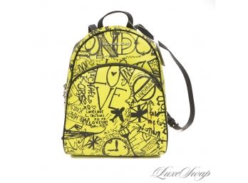 BRAND NEW WITHOUT TAGS AUTHENTIC MICHAEL KORS 'LONDON' NEON SAFFIANO LEATHER GRAFFITI BACKPACK