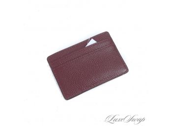 BRAND NEW WITHOUT TAGS AUTHENTIC MICHAEL KORS MERLOT DEERSKIN GRAIN LEATHER CARD CASE WALLET