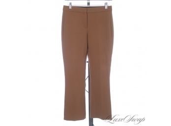 WOW AWESOME COLOR - AND MADE IN THE USA! THEORY CARAMEL BUTTERSCOTCH STRETCH KNIT TAPERED PANTS 0