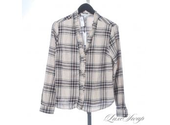 STASH THIS UNTIL YOU GO PUMPKIN PICKING : BRAND NEW WITH TAGS HEARTLOOM WHEAT BRUSHED FLANNEL PLAID SHIRT S