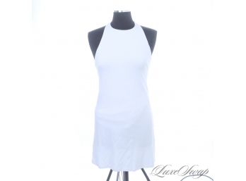 BRAND NEW WITH TAGS $168 BAILEY / 44 WHITE STRETCH JERSEY 'MARRAKESH' HALTER SUMMER DRESS S