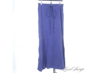 WHAT A COLOR : THEORY ULTRAVIOLET LINEN BLEND UNLINED HIGH SLIT LONG SKIRT 4