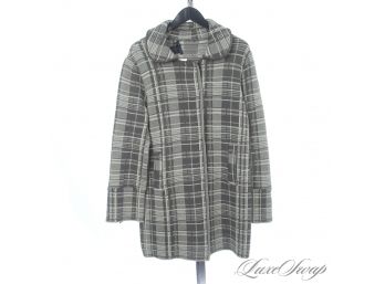 ITS SO SOFT :) LIKE NEW WITHOUT TAGS ROBERTO COLLINA MADE IN ITALY BROWN/GREEN MAXI CHECK KNIT SWEATER COAT