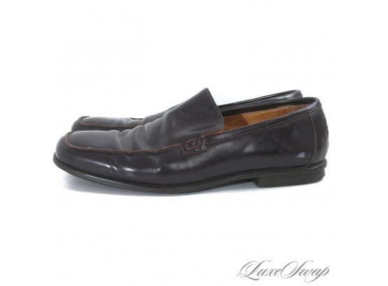 GUYS THIS ONE IS FOR YOU! COACH MADE IN ITALY DARK BROWN LEATHER 'JERRY' LOAFERS SHOES 9 D