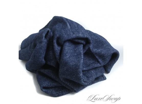 #2 HOME BEAUTIFUL : BRAND NEW WITHOUT TAGS MATOUK MADE IN PORTUGAL INDIGO SPECKLE SUPERSOFT FLANNEL TWIN THROW