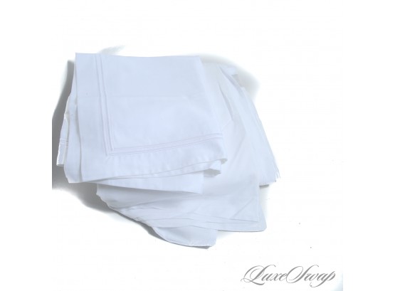 #16 LOT OF 3 BRAND NEW WITHOUT TAGS FRETTE ITALY WHITE 300 THREAD COUNT SATEEN COTTON PILLOWCASES  FLAT SHEET