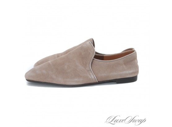 GO LOOK THEM UP, NOT CHEAP! MODERN AQUATALIA MADE IN ITALY MOCHA SUEDE MODERN FLAT UNLINED LOAFERS 10