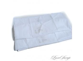 #10 BRAND NEW WITH TAGS FRETTE HOME COLLECTION LOT OF 2 WHITE QUEEN SATEEN JACQUARD STRIPE PILLOWCASES