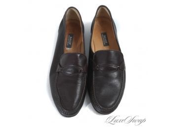 GUYS THIS ONES FOR YOU : BALLY MADE IN SWITZERLAND BROWN NAPPA LEATHER BIT LOAFERS 10