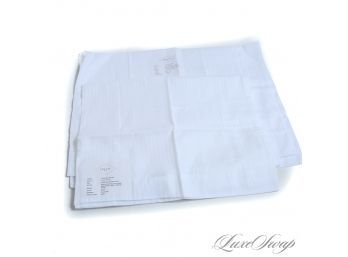 #12 BRAND NEW WITH TAGS FRETTE HOME COLLECTION LOT OF 2 WHITE QUEEN SATEEN JACQUARD STRIPE PILLOWCASES