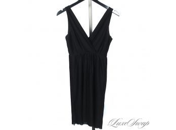 LBD ALERT! MODERN AND CURRENT A/X ARMANI EXCHANGE BLACK STRETCH PLEATED CROSSOVER TOP PARTY DRESS S
