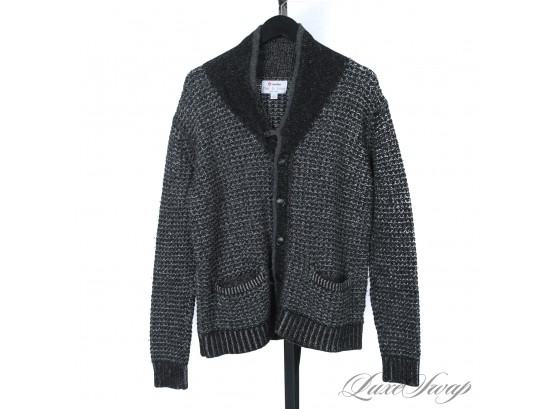 CHUNKY AND COMFY FOR THE FALL WINDS! RAG & BONE FOR TARGET BLACK/GREY BUBBLE KNIT CARDIGAN SWEATER L