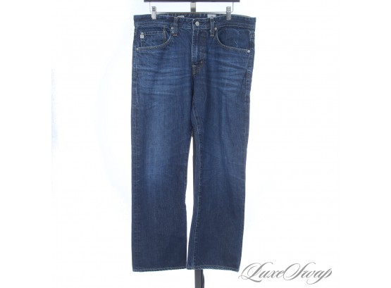GUYS ITS YOUR TURN! MENS ADRIANO GOLDSCHMEID MADE IN USA PROTEGE STRAIGHT LEG INDIGO WASHED JEANS 34