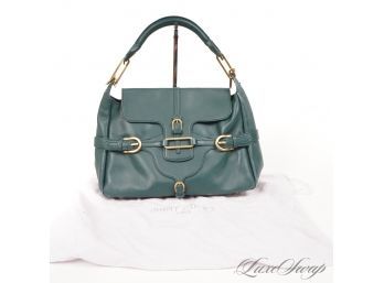 THE STAR OF THE SHOW! AUTHENTIC JIMMY CHOO MADE IN ITALY MONEY GREEN 'RAMONA' LEATHER BAG