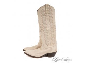 ASPEN FLAVOR : DAN POST CREAM BUTTER SOFT LEATHER WOMENS WESTERN COWBOY BOOTS MADE IN USA 6.5