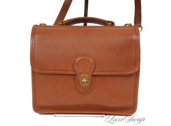EXTREMELY RARE AND MINT CONDITION COACH MADE IN TURKEY SADDLE TAN 'WILLIS' TURNLOCK SATCHEL LARGE BAG