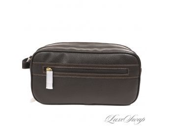 GET OUT OF TOWN! BRAND NEW WITH TAGS BROOKS BROTHERS MENS LEATHER EFFECT GRAINED LARGE DOPP KIT