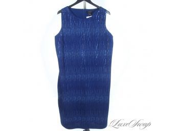 BRAND NEW WITH TAGS $1295 ST. JOHN ULTRA RECENT SAPPHIRE BLUE SPARKLE INFUSED COCKTAIL DRESS 18