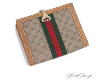 THE STAR OF THE SHOW! AUTHENTIC AND NEAR MINT VINTAGE AUTHENTIC GUCCI 'MONOGRAM AFRICAN' RACE STRIPE WALLET