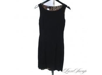 THE STAR OF THE SHOW! DOLCE & GABBANA VINTAGE COLLECTION LBD LITTLE BLACK DRESS WITH LEOPARD LINING 40