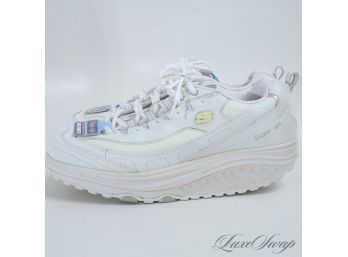 I JUST HAD TO LIST THESE I MEAN COME ON : DEADSTOCK NWT VINTAGE Y2K SKETCHERS WHITE 'SHAPE UPS' SNEAKERS 10