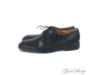 SUPER SOFT : RECENT AND MINT BALLY MADE IN SWITZERLAND MENS BLACK NAPPA LEATHER 'NEWLAND' LACED SHOES 9 EEE