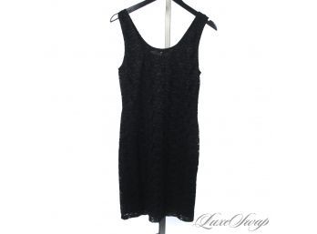 MODERN AND NOT CHEAP! LEYENDECKER LOS ANGELES BLACK STRETCH LACE COCKTAIL LBD LITTLE BLACK DRESS M