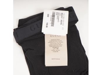 #2 UNBELIEVEABLE! AUTHENTIC BRAND NEW IN BAG GUCCI BLACK SUPREME MONOGRAM WEB STOCKINGS SIZE L