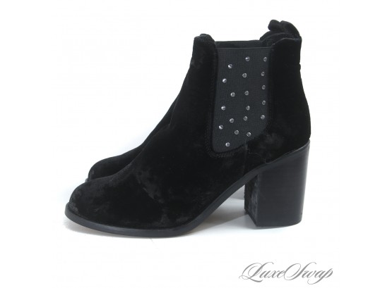 BRAND NEW WITHOUT BOX MUSEE & CLOUD BLACK SUEDE ELASTIC STRETCH SIDE BOOTIES 40