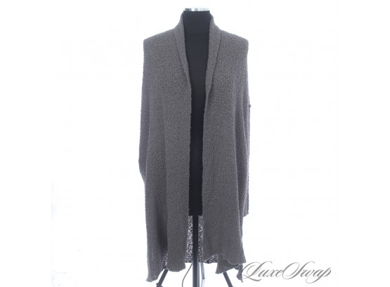 THIS IS SO FANTASTIC : BRAND NEW WITH TAGS JAMES PERSE BROWN/GREY BOUCLE STRETCH SOFT GOTHIC LONG CARDIGAN 1