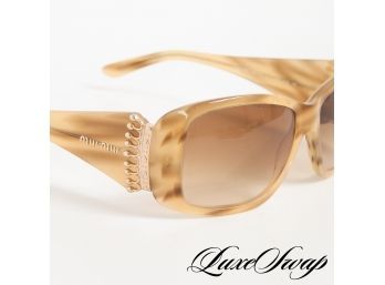THIS ONES FOR MY QUEENS : MIU MIU BY PRADA SMU05G HORN GOLD CROWN WIDE SUNGLASSES