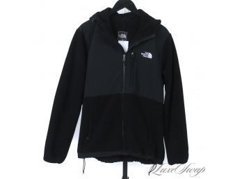 THAT CHILLS-A-COMIN : AUTHENTIC THE NORTH FACE WOMENS BLACK MICROFIBER / FLEECE ZIP JACKET XL