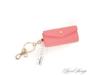 ITS SO CUTE! LIKE NEW MINT CONDITION KATE SPADE BRIGHT PINK SAFFIANO LEATHER KEYRING LIPSTICK CASE