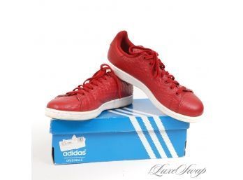 POWER MOVES : ADIDAS ORIGINALS WITH BOX RED ALLIGATOR PRINT SUPERSTAR SNEAKERS MENS 10