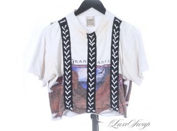 #2 AMAZING! FURST OF A KIND CUSTOM MADE PATCHWORK CROPPED TOP MADE OF REAL VINTAGE TEE SHIRTS AND LACE!