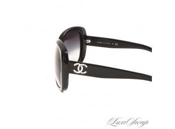 #8 AUTHENTIC AND MOST WANTED CHANEL MADE IN ITALY LACQUER BLACK TRANSLUCENT CC ARM 5183 SUNGLASSES