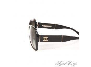 #14 AUTHENTIC CHANEL MADE IN ITALY BLACK MATTE / GLOSSY OVERSIZED SUNGLASSES  CASE