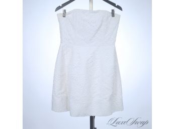 UGH ITS PERFECT! ALICE & OLIVIA WHITE STRAPLESS BRODERIE ANGLAISE RESORT DRESS 10