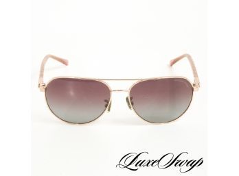 MODERN AND EXCEPTIONALLY NICE COACH GOLD METAL FLAT TOP AVIATOR SUNGLASSES