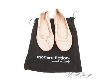 YUUPPPP ! BRAND NEW WITHOUT BOX MODERN FICTION MADE IN ITALY UNLINED PINK LEATHER BALLET FLAT SHOES 38