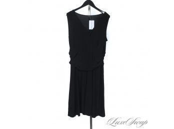 SO COMFORTABLE THOUGH : LAFAYETTE 148 BLACK RUCHED SIDE STRETCH JERSEY DRESS