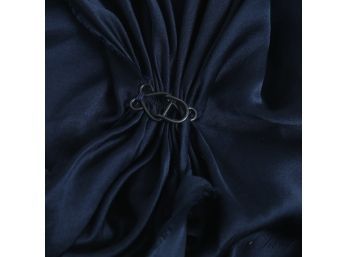 NO NAME BUT I AM SURE THIS WAS A GOOD ONE :( INTENSE ANONYMOUS MIDNIGHT SILK SATIN SHREDDED EDGE EVENING GOWN