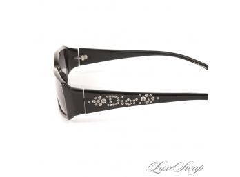 #11 AUTHENTIC CHRISTIAN DIOR MADE IN ITALY 'DIORLIGHT' BLACK GLOSS CRYSTAL LOGO SUNGLASSES