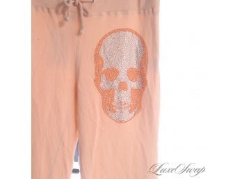 I MEAN FOR THE NAME ALONE RIGHT? EVIL PEACH RINGSPUN CRYSTAL SKULL POCKET TRACK PANTS S