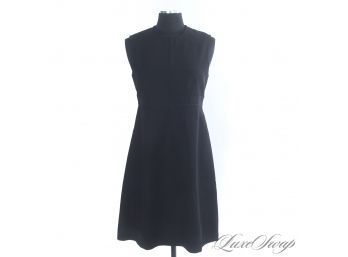 I MEAN, WHO DOESNT LOVE A LOUIS? LOUIS VUITTON MINIMALISTIC BLACK STRETCH DRESS WITH GOLD LOGO LV ZIPPER 40