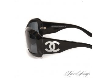 #0 THE ONES EVERYONE WANTS! AUTHENTIC CHANEL MADE IN ITALY 5076-H WIDE BLACK MOTHER OF PEARL CC SUNGLASSES