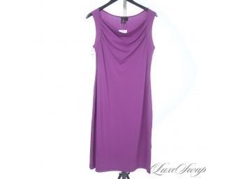 BRAND NEW WITH TAGS $220 BCBG MAX AZRIA LAVENDER GRAPE PURPLE UNLINED STRETCH RUCHED DETAIL DRESS L