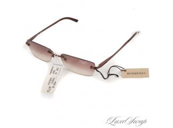 #7 BRAND NEW WITH TAGS UNUSED BURBERRY MADE IN ITALY PURPLE METAL GRADIENT LENS OMBRE RIMLESS SUNGLASSES