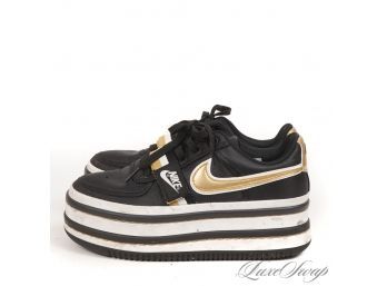 THESE ARE GREAT! NIKE AO2868-002 WMNS VANDAL 2K BLACK WHITE AND GOLD PLATFORM SNEAKERS 7.5