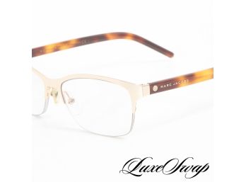 SUPER SEXY : MARC JACOBS BROWN TORTOISE SILVER RIMLESS BOTTOM GLASSES FRAMES